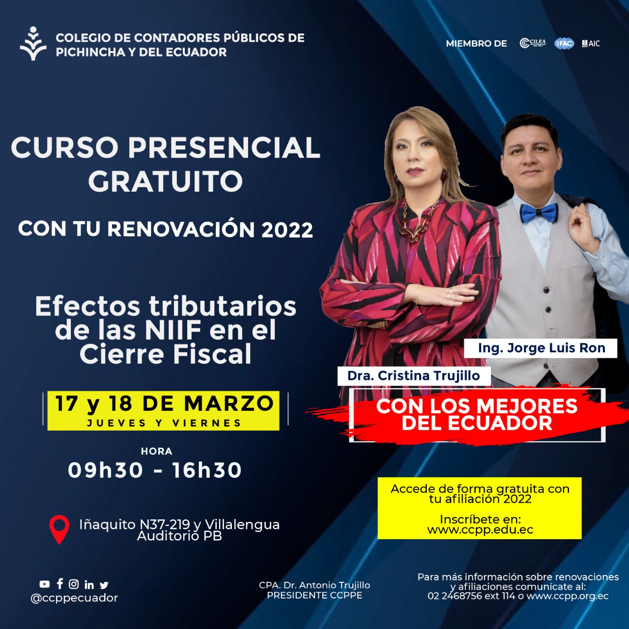 EFECTOS TRIBUTARIOS DE LAS NIIF EN EL CIERRE FISCAL - 17 y 18 MARZO 2022