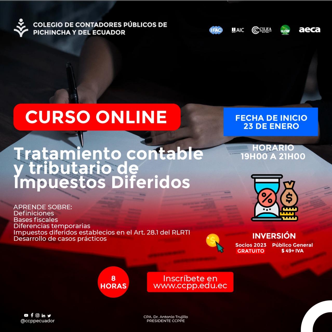 TRATAMIENTO CONTABLE Y TRIBUTARIO DE IMPUESTOS DIFERIDOS - 23 AL 26 ENERO 2023