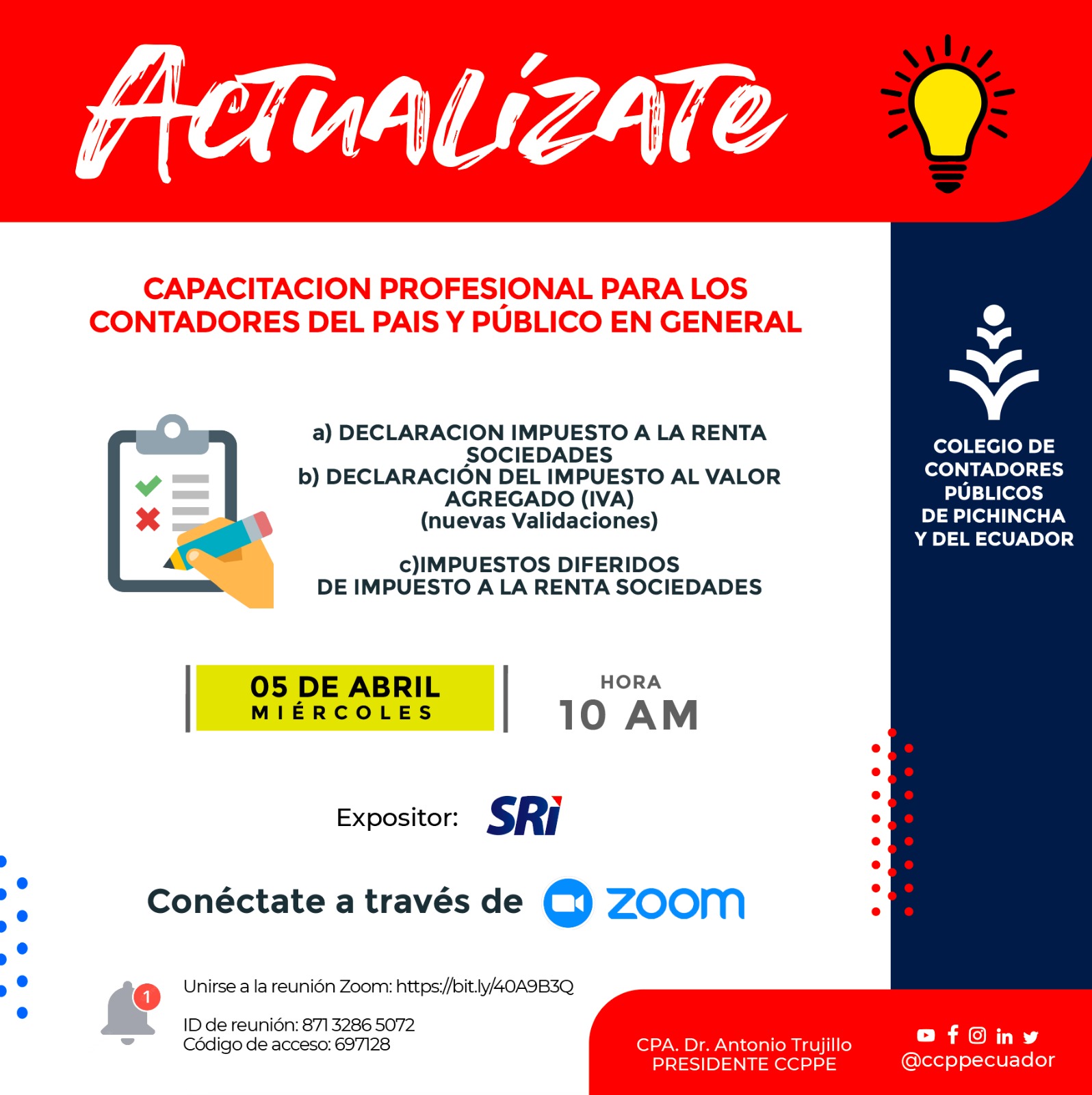 DECLARACIÓN IMPUESTO RENTA SOCIEDADES - 05 ABRIL 2023